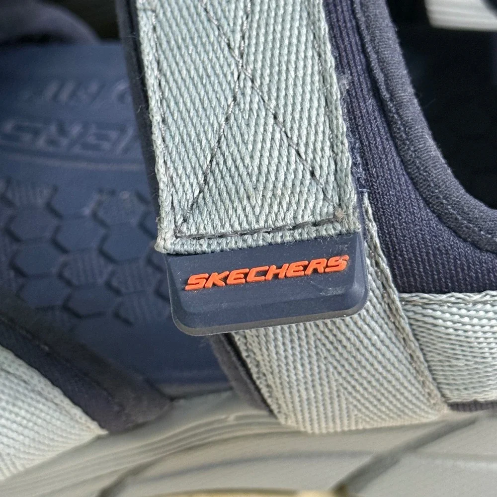 Skechers Relaxed Fit Mens‎ Navy Grey Athletic Hiking Sandals 237050 Size 12